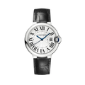 Cartier Ballon Bleu 36mm – Cuir Noir & Cadran Argenté