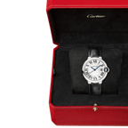 Cartier Ballon Bleu 36mm – Cuir Noir & Cadran Argenté