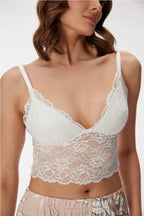 Ensemble de pyjama 3 Pièces Fleuri – Kimono, Pantalon ; Bralette en Viscose Stretch