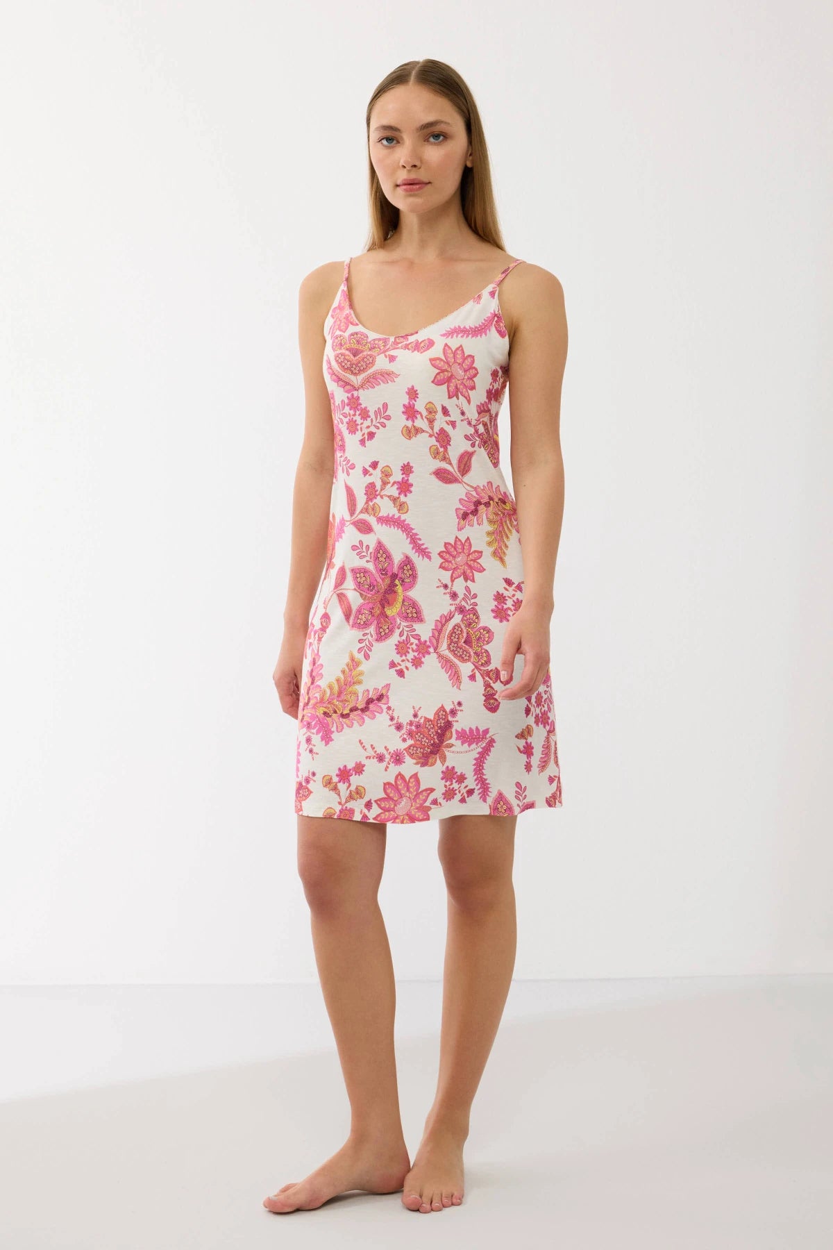 Nuisette à motif floral en viscose