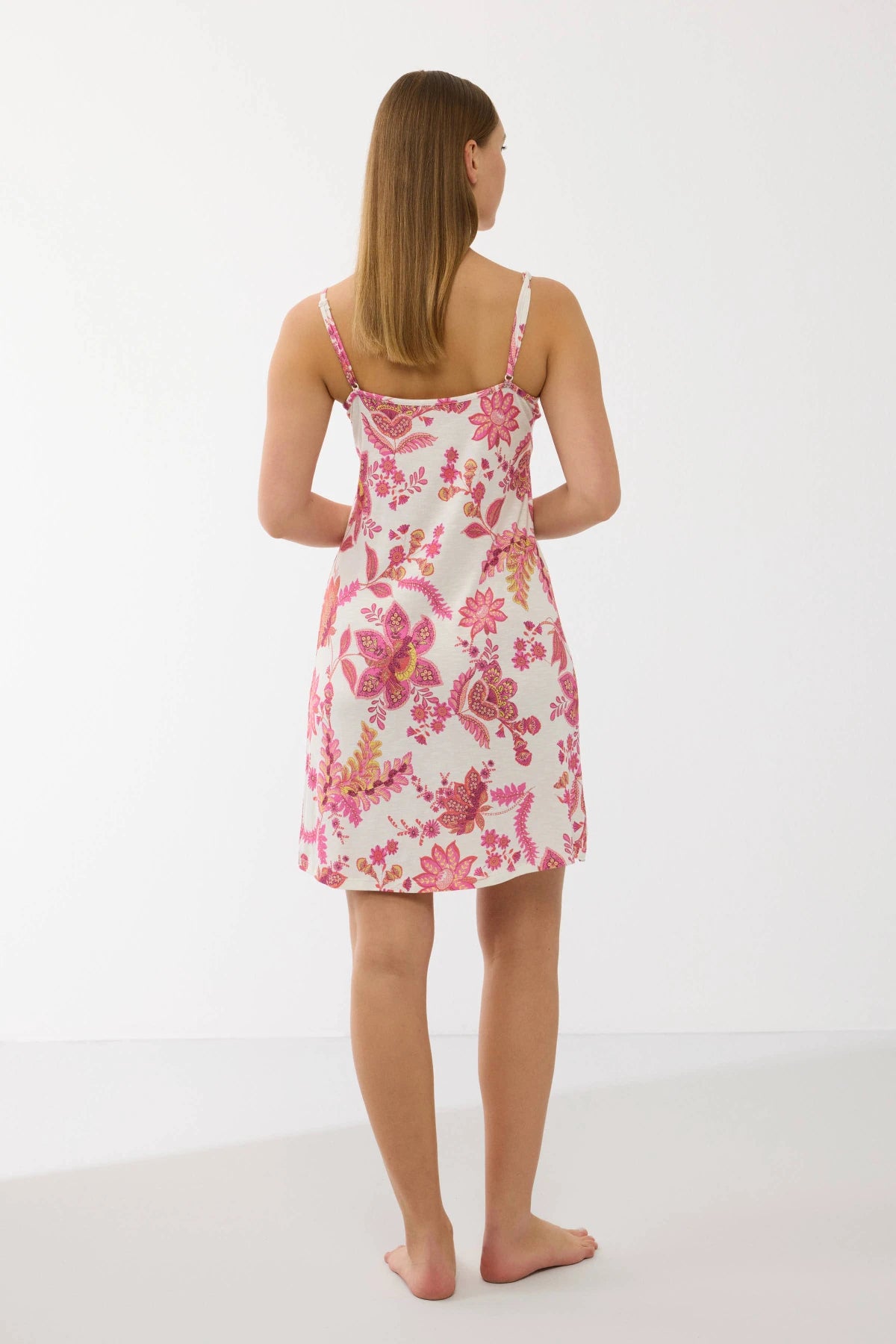 Nuisette à motif floral en viscose